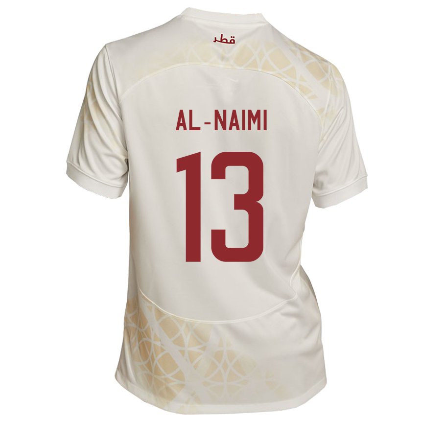 Heren Qatarees Zahra Al Naimi #13 Goud Beige Uitshirt Uittenue 22-24 T-shirt