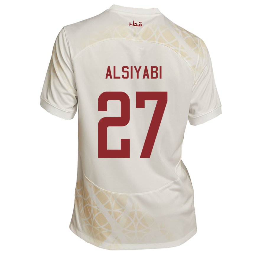 Heren Qatarees Nasra Alsiyabi #27 Goud Beige Uitshirt Uittenue 22-24 T-shirt