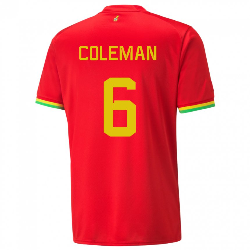 Heren Ghanees Ellen Coleman #6 Rood Uitshirt Uittenue 22-24 T-shirt