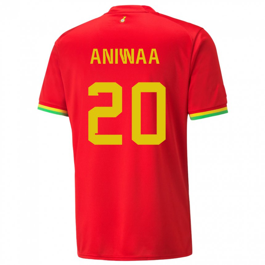 Heren Ghanees Louisa Aniwaa #20 Rood Uitshirt Uittenue 22-24 T-shirt