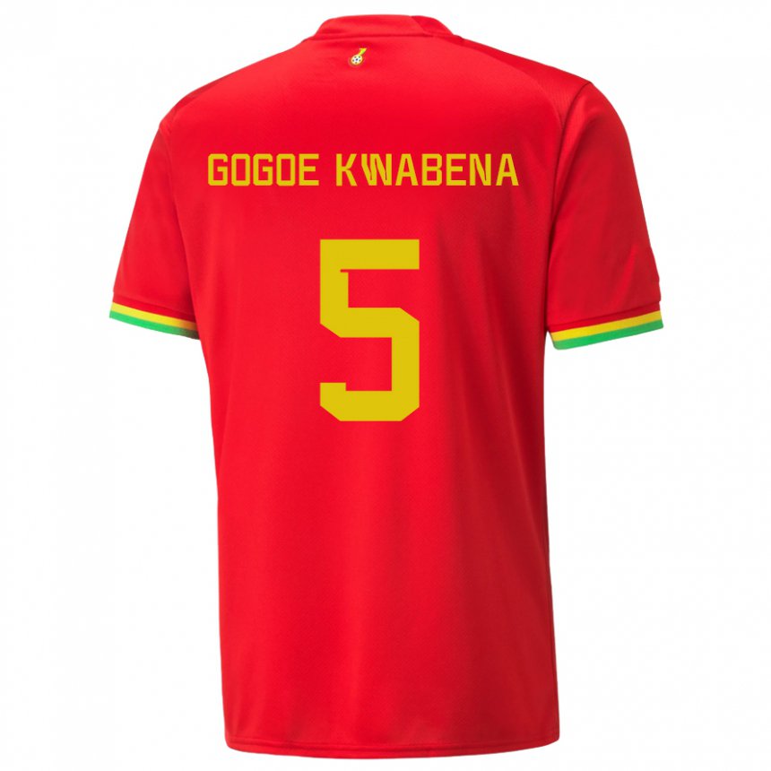Heren Ghanees Boahen Gogoe Kwabena #5 Rood Uitshirt Uittenue 22-24 T-shirt