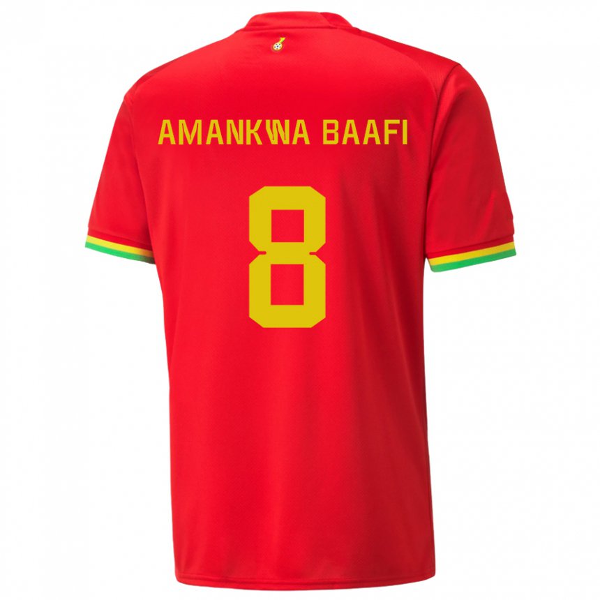 Heren Ghanees Yaw Amankwa Baafi #8 Rood Uitshirt Uittenue 22-24 T-shirt