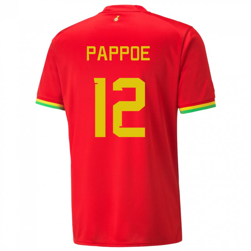 Heren Ghanees Isaac Pappoe #12 Rood Uitshirt Uittenue 22-24 T-shirt