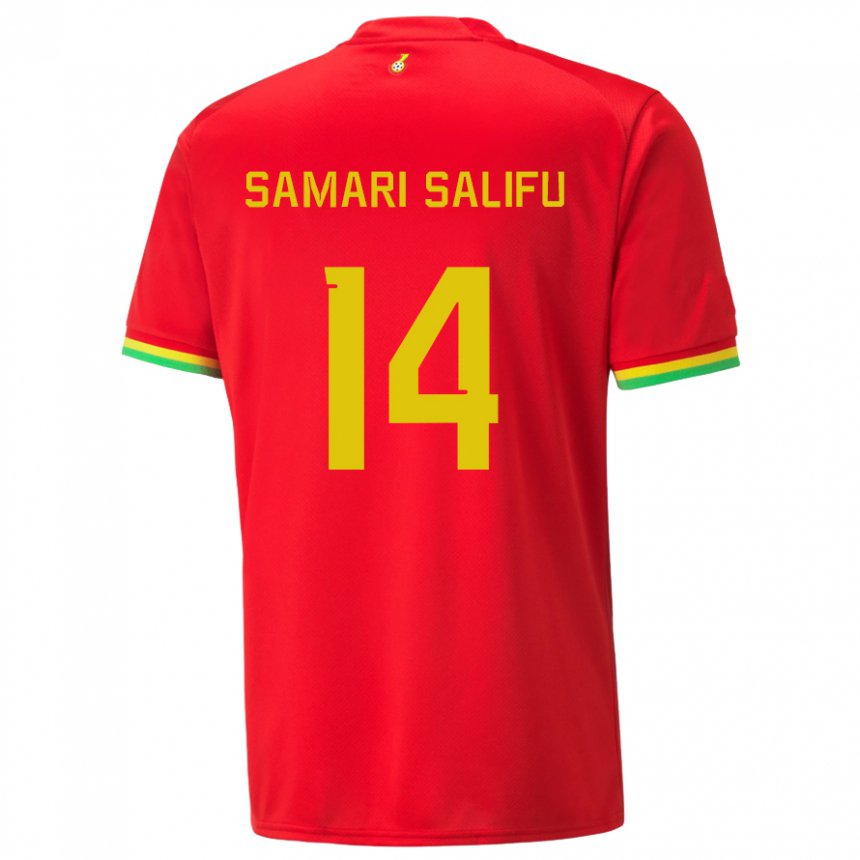 Heren Ghanees Abass Samari Salifu #14 Rood Uitshirt Uittenue 22-24 T-shirt