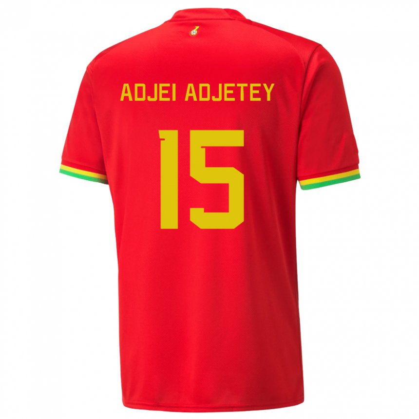 Heren Ghanees Jonas Adjei Adjetey #15 Rood Uitshirt Uittenue 22-24 T-shirt