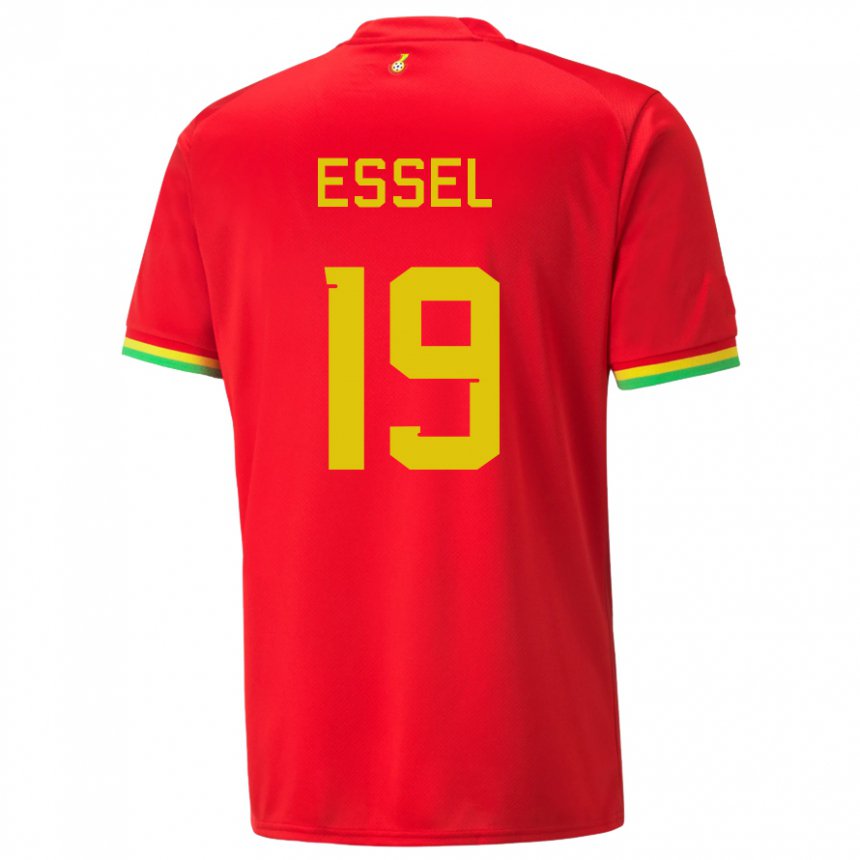 Heren Ghanees Aaron Essel #19 Rood Uitshirt Uittenue 22-24 T-shirt