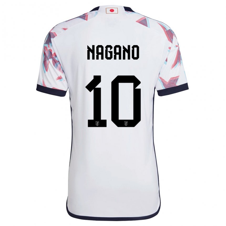 Heren Japans Fuka Nagano #10 Wit Uitshirt Uittenue 22-24 T-shirt