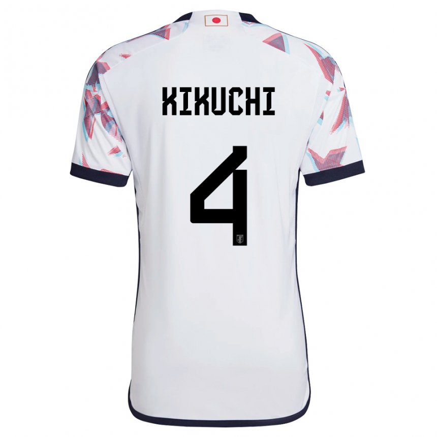 Heren Japans Shuta Kikuchi #4 Wit Uitshirt Uittenue 22-24 T-shirt