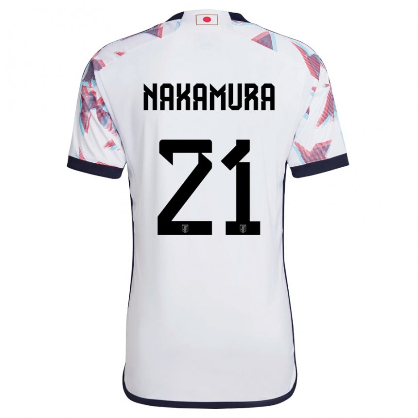 Heren Japans Jiro Nakamura #21 Wit Uitshirt Uittenue 22-24 T-shirt