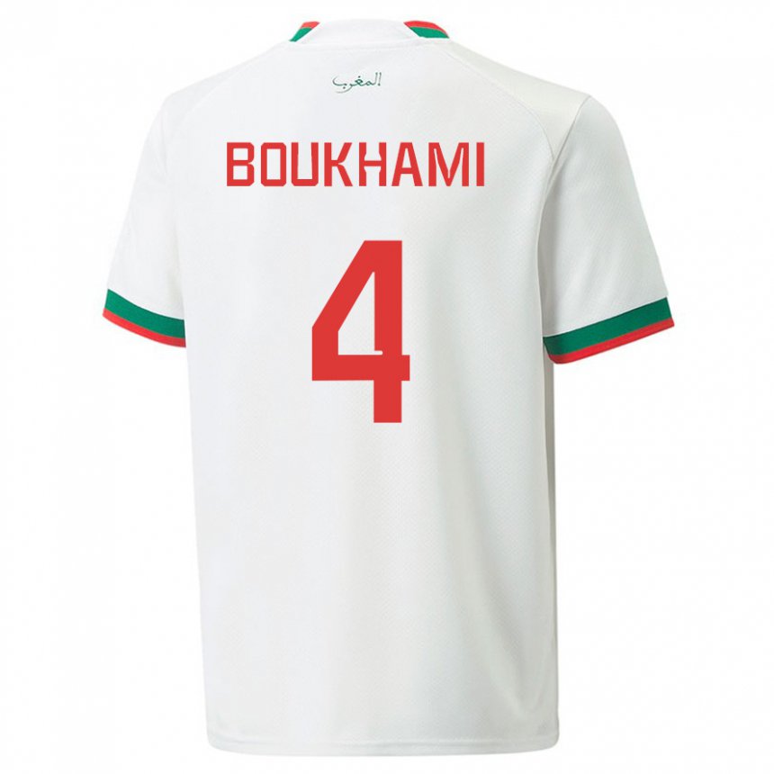 Heren Marokkaans Siham Boukhami #4 Wit Uitshirt Uittenue 22-24 T-shirt