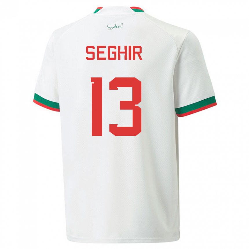 Heren Marokkaans Sabah Seghir #13 Wit Uitshirt Uittenue 22-24 T-shirt