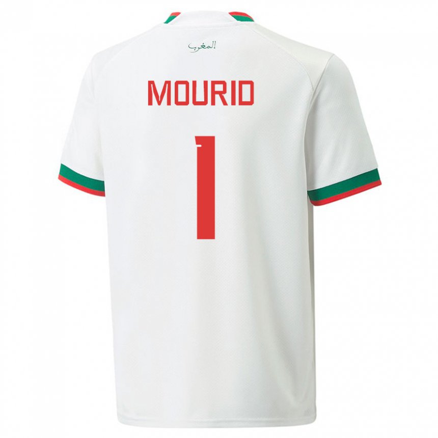 Heren Marokkaans Taha Mourid #1 Wit Uitshirt Uittenue 22-24 T-shirt