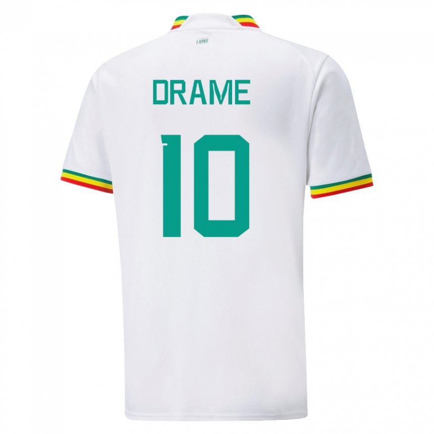Dames Senegalees Ibrahima Drame #10 Wit Thuisshirt Thuistenue 22-24 T-shirt