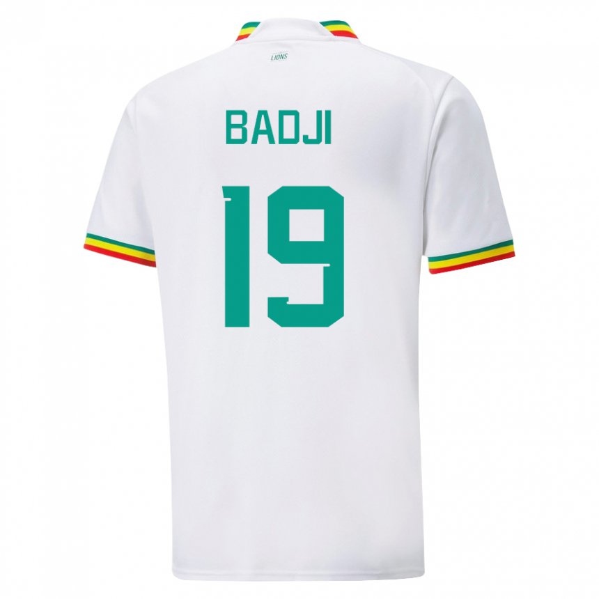 Dames Senegalees Youssouph Badji #19 Wit Thuisshirt Thuistenue 22-24 T-shirt