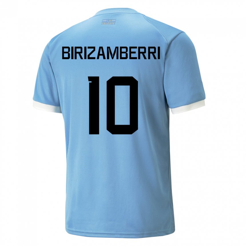Dames Uruguayaans Carolina Birizamberri #10 Blauw Thuisshirt Thuistenue 22-24 T-shirt