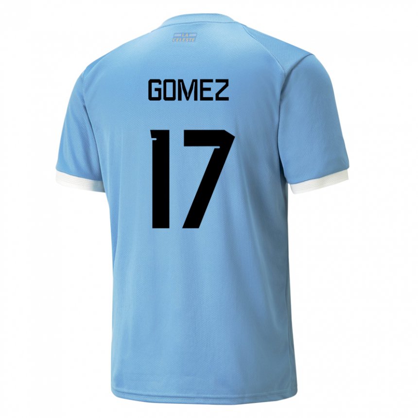 Dames Uruguayaans Cecilia Gomez #17 Blauw Thuisshirt Thuistenue 22-24 T-shirt