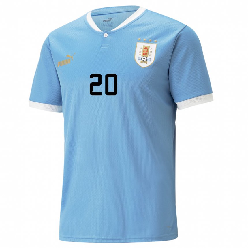 Dames Uruguayaans Luciana Gomez #20 Blauw Thuisshirt Thuistenue 22-24 T-shirt