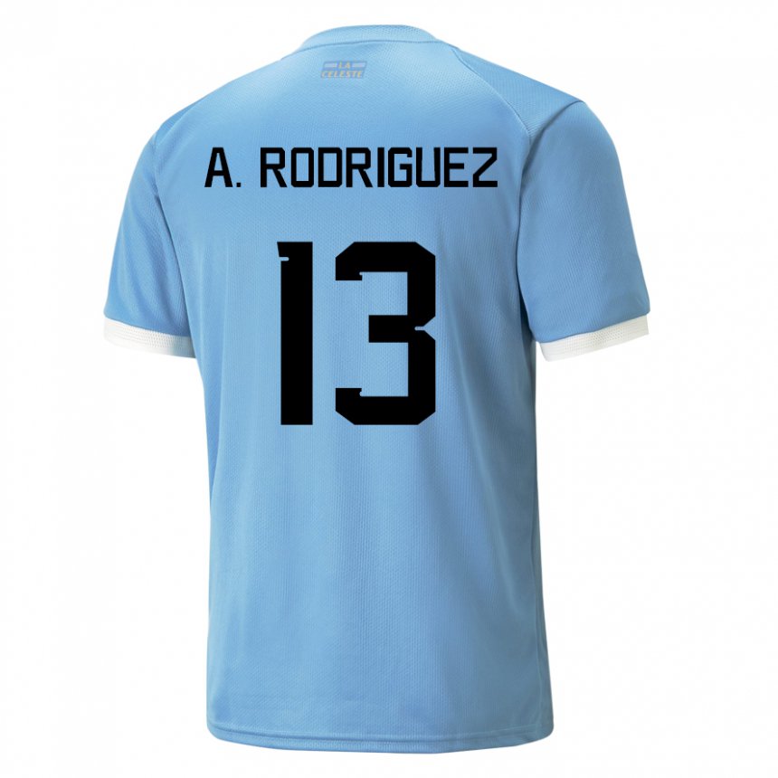 Dames Uruguayaans Agustin Rodriguez #13 Blauw Thuisshirt Thuistenue 22-24 T-shirt