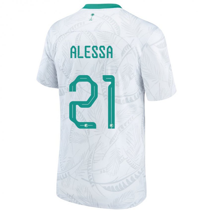 Dames Saoedi-arabisch Mohammed Alessa #21 Wit Thuisshirt Thuistenue 22-24 T-shirt