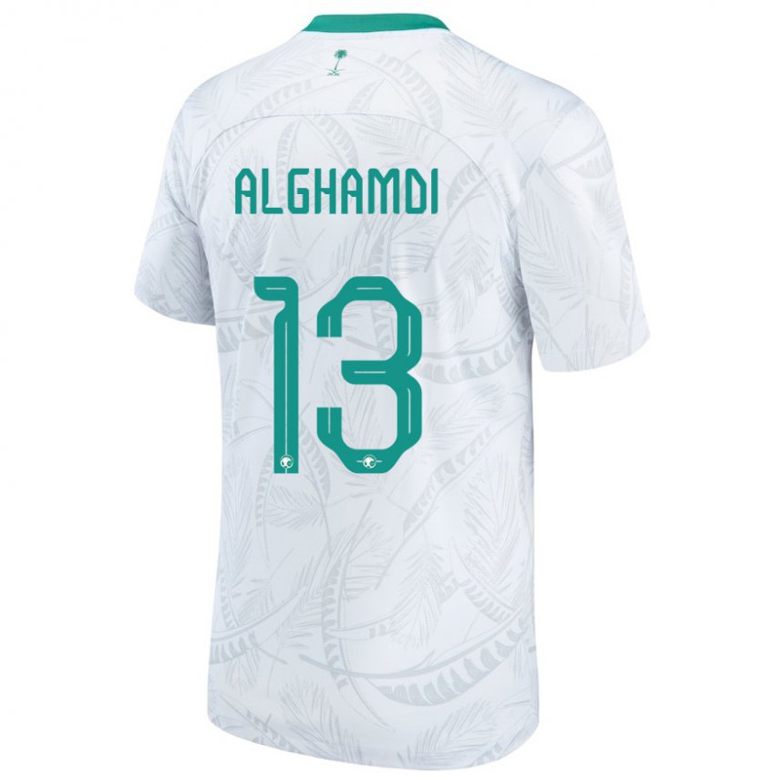 Dames Saoedi-arabisch Hazzaa Alghamdi #13 Wit Thuisshirt Thuistenue 22-24 T-shirt