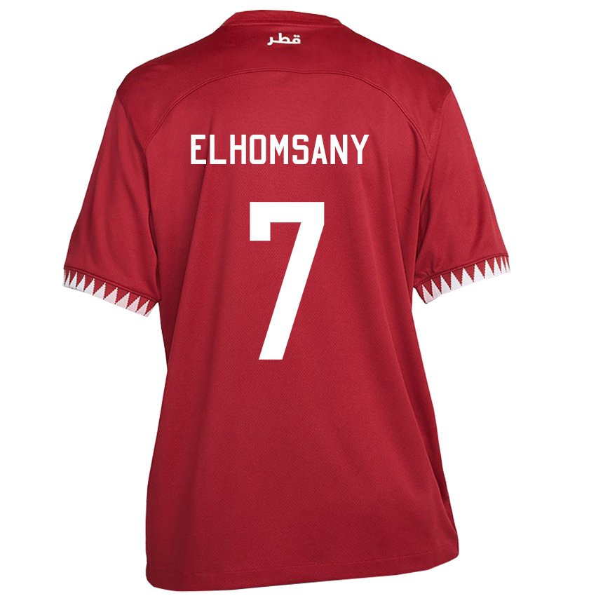 Dames Qatarees Yasmeen Elhomsany #7 Kastanjebruin Thuisshirt Thuistenue 22-24 T-shirt