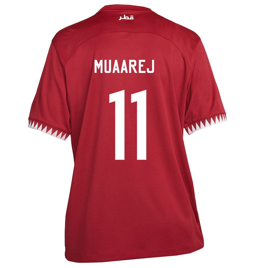 Dames Qatarees Mooza Muaarej #11 Kastanjebruin Thuisshirt Thuistenue 22-24 T-shirt