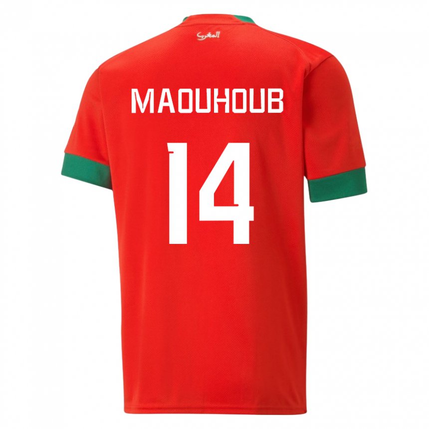 Dames Marokkaans El Mehdi Maouhoub #14 Rood Thuisshirt Thuistenue 22-24 T-shirt