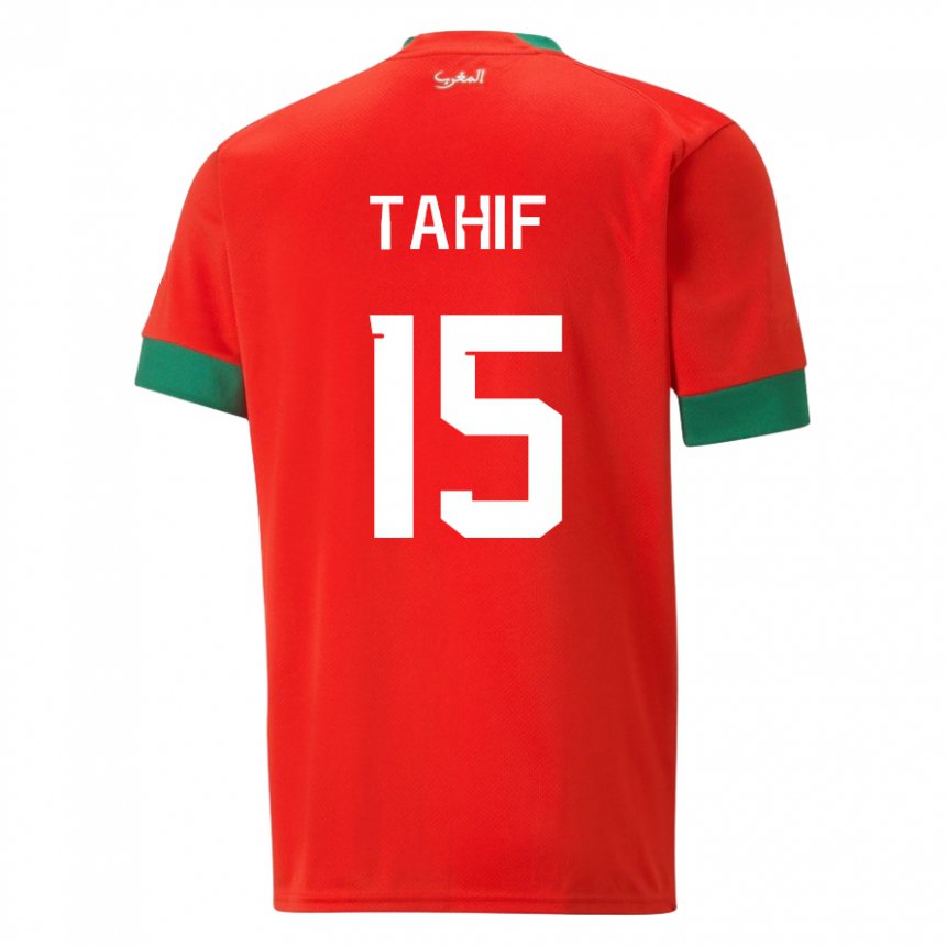 Dames Marokkaans Adil Tahif #15 Rood Thuisshirt Thuistenue 22-24 T-shirt