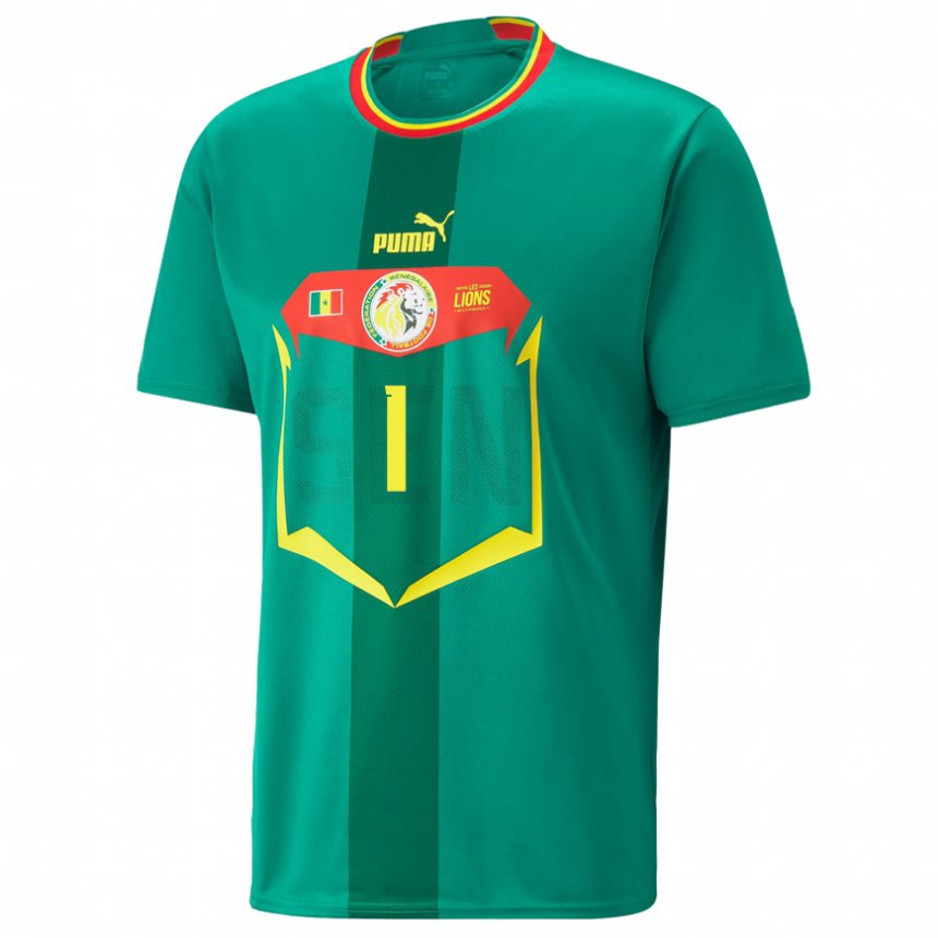 Dames Senegalees Cheikh Sarr #1 Groente Uitshirt Uittenue 22-24 T-shirt