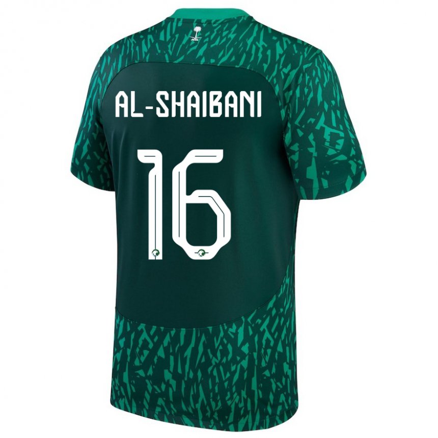 Dames Saoedi-arabisch Asrar Al Shaibani #16 Donkergroen Uitshirt Uittenue 22-24 T-shirt