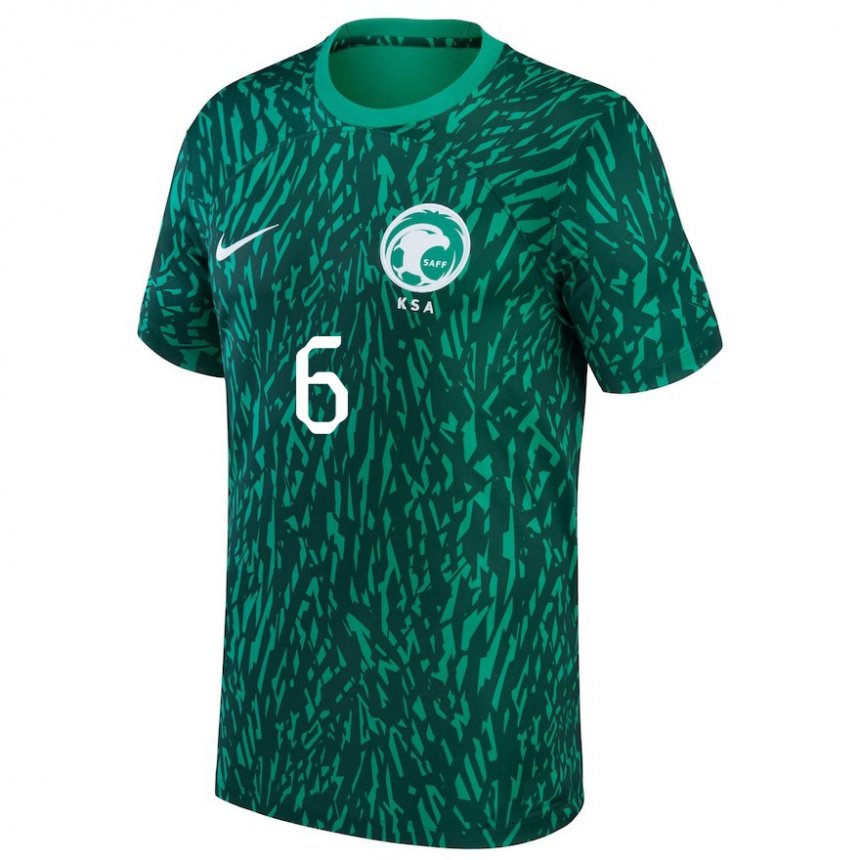 Dames Saoedi-arabisch Mohammed Barnawi #6 Donkergroen Uitshirt Uittenue 22-24 T-shirt