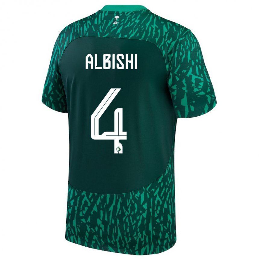 Dames Saoedi-arabisch Abdullah Albishi #4 Donkergroen Uitshirt Uittenue 22-24 T-shirt