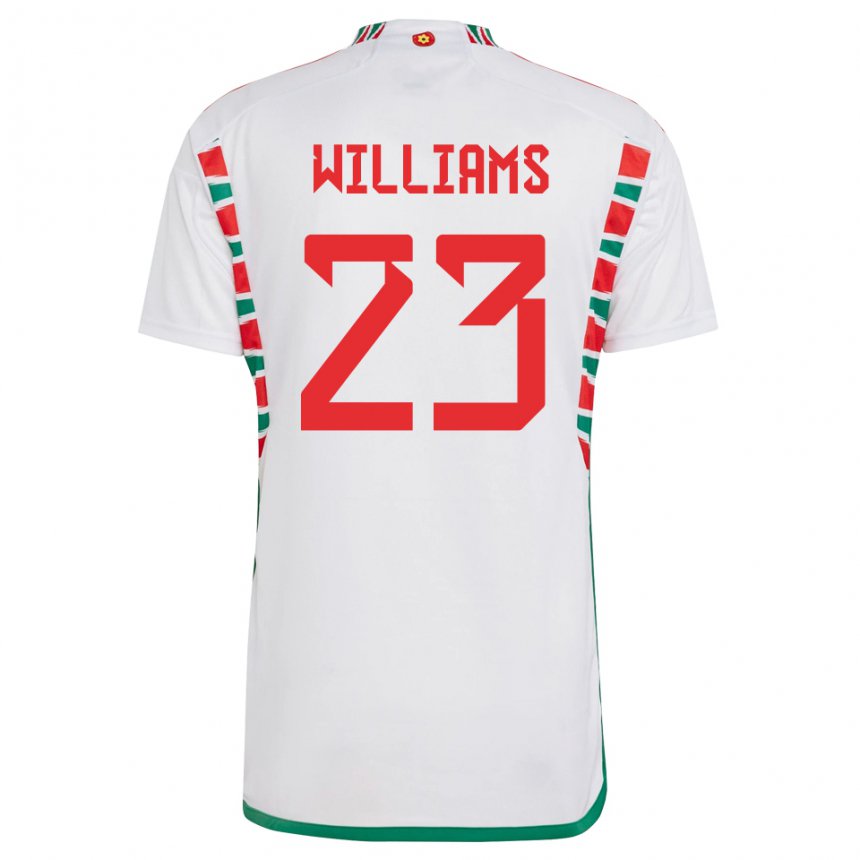 Dames Welsh Chloe Williams #23 Wit Uitshirt Uittenue 22-24 T-shirt