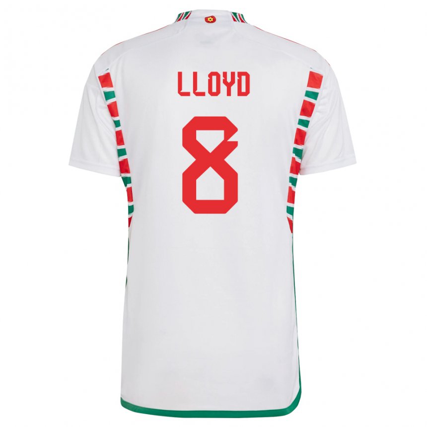 Dames Welsh Ben Lloyd #8 Wit Uitshirt Uittenue 22-24 T-shirt