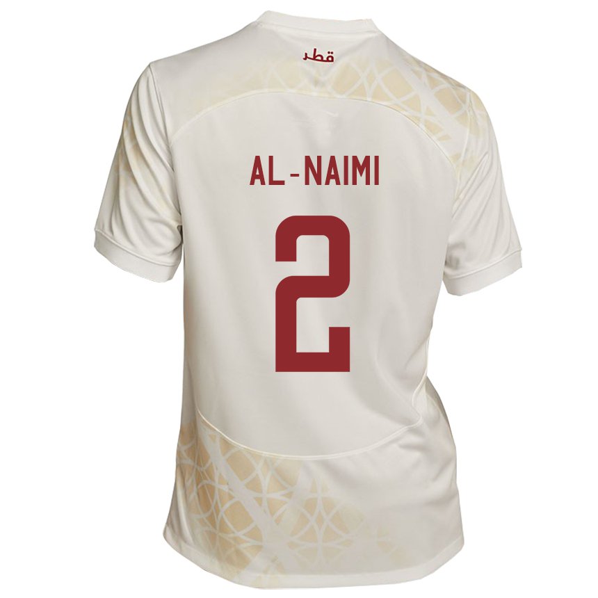 Dames Qatarees Amna Al Naimi #2 Goud Beige Uitshirt Uittenue 22-24 T-shirt