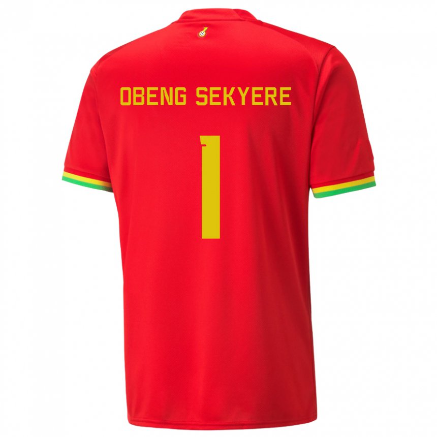 Dames Ghanees Gregory Obeng Sekyere #1 Rood Uitshirt Uittenue 22-24 T-shirt