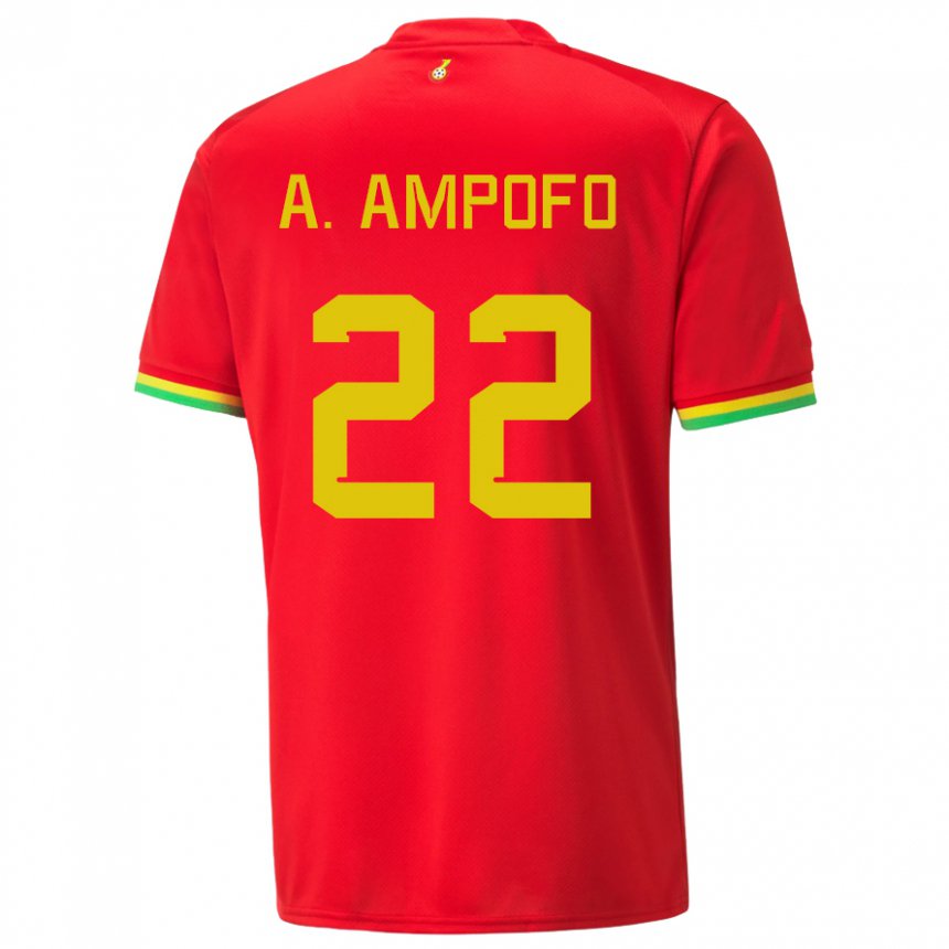 Dames Ghanees Eugene Amankwah Ampofo #22 Rood Uitshirt Uittenue 22-24 T-shirt