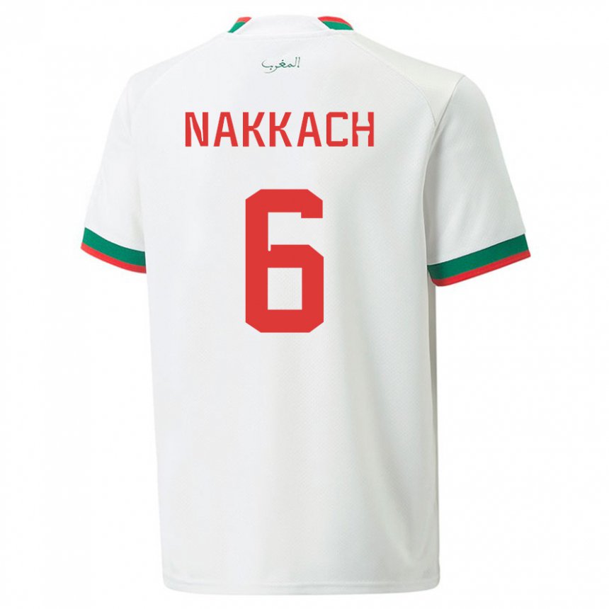 Dames Marokkaans Elodie Nakkach #6 Wit Uitshirt Uittenue 22-24 T-shirt