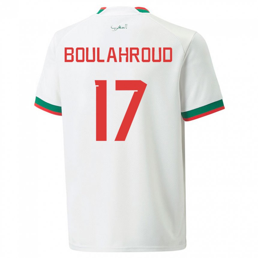 Dames Marokkaans Charaf Eddine Boulahroud #17 Wit Uitshirt Uittenue 22-24 T-shirt