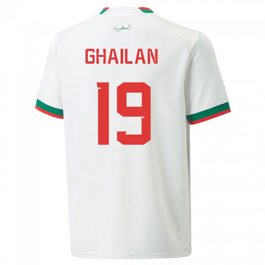 Dames Marokkaans Zacarias Ghailan #19 Wit Uitshirt Uittenue 22-24 T-shirt