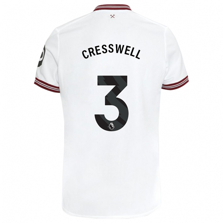 Kinderen Aaron Cresswell #3 Wit Uitshirt Uittenue 2023/24 T-Shirt