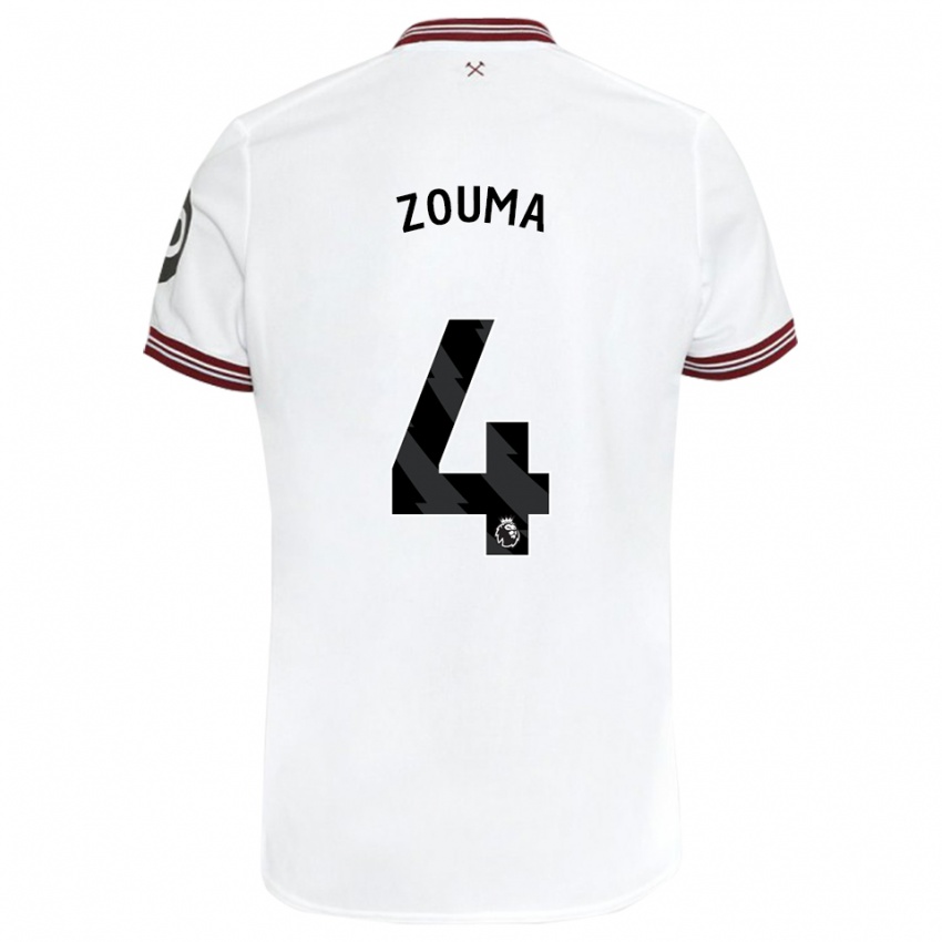 Kinderen Kurt Zouma #4 Wit Uitshirt Uittenue 2023/24 T-Shirt