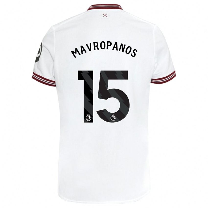 Kinderen Konstantinos Mavropanos #15 Wit Uitshirt Uittenue 2023/24 T-Shirt