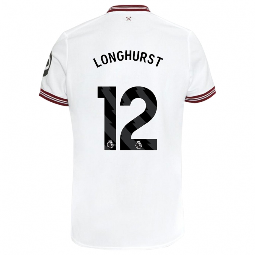 Kinderen Kate Longhurst #12 Wit Uitshirt Uittenue 2023/24 T-Shirt