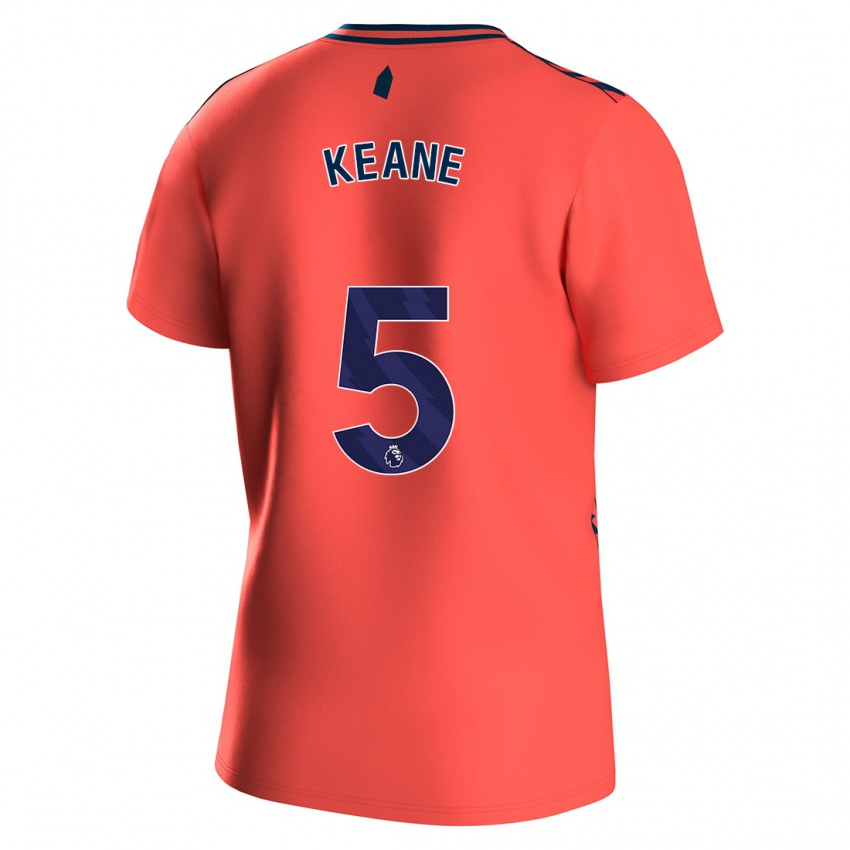 Kinderen Michael Keane #5 Koraal Uitshirt Uittenue 2023/24 T-Shirt