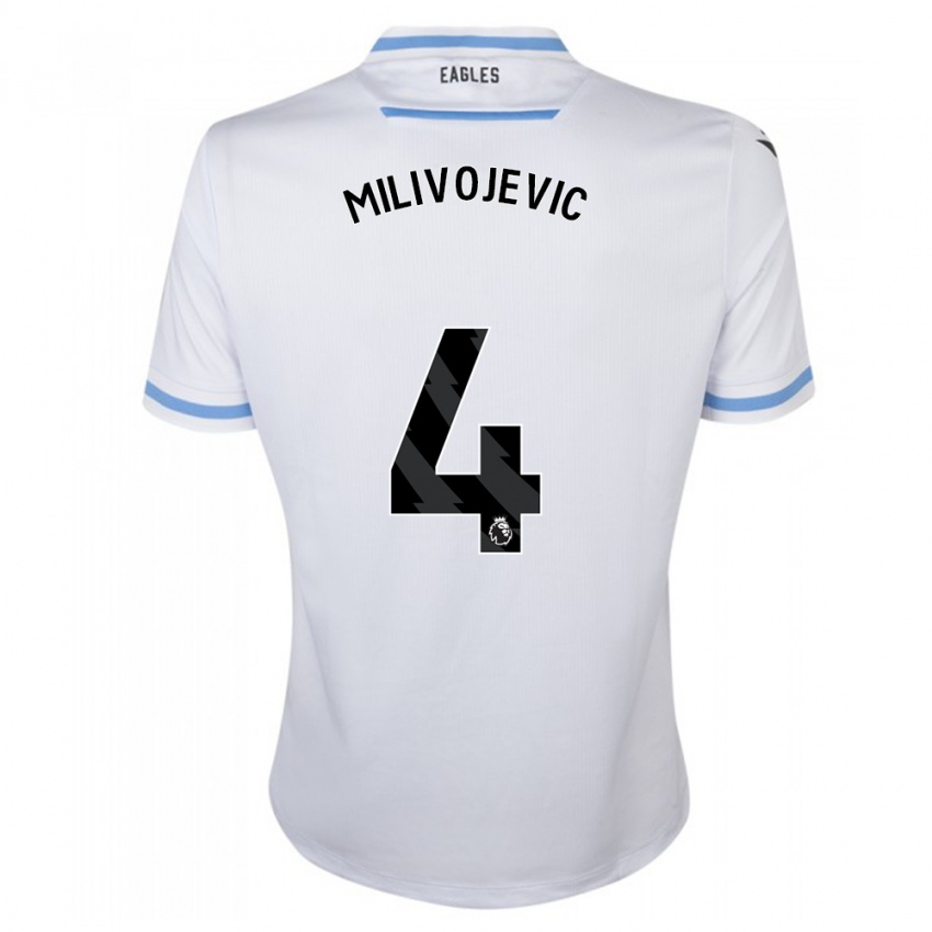 Kinderen Luka Milivojevic #4 Wit Uitshirt Uittenue 2023/24 T-Shirt