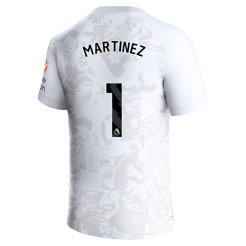 Kinderen Emiliano Martínez #1 Wit Uitshirt Uittenue 2023/24 T-Shirt