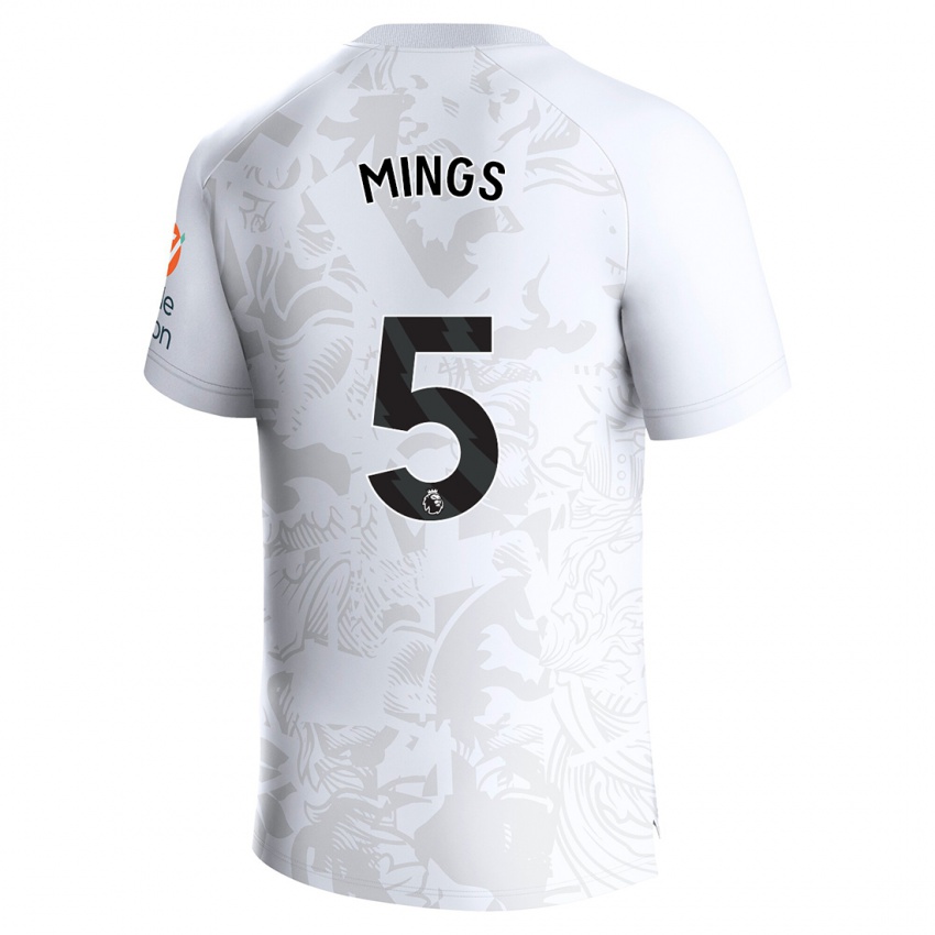 Kinderen Tyrone Mings #5 Wit Uitshirt Uittenue 2023/24 T-Shirt