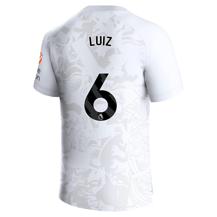 Kinderen Douglas Luiz #6 Wit Uitshirt Uittenue 2023/24 T-Shirt