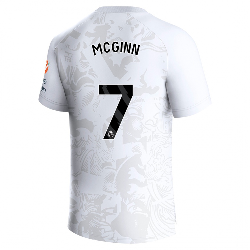 Kinderen John Mcginn #7 Wit Uitshirt Uittenue 2023/24 T-Shirt